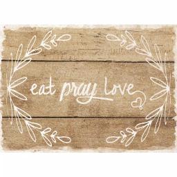 Morgan Home MHF Home Eat, Pray, Love Brown Polypropylene Placemat Set, 18 x 13 in. (4-Pack) thumbnail 1