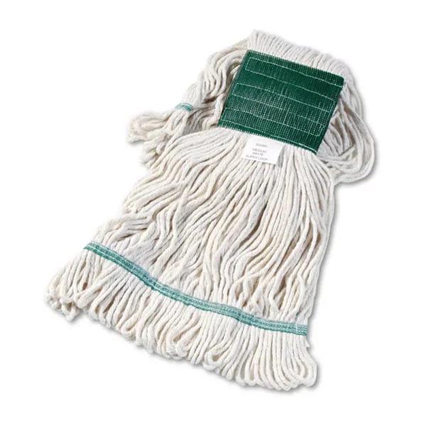 Boardwalk Super Loop Medium Wet Mop Head, 4-Ply Cotton/Synthetic Blend, White, 12/Carton