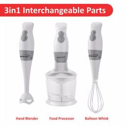 Brentwood Appliances 2-Speed White Handheld Immersion Mixer and Food Processor with Balloon Whisk thumbnail 2
