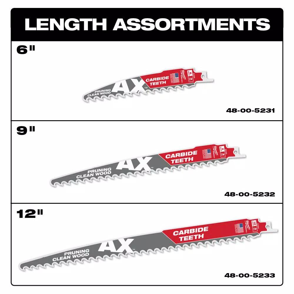 Milwaukee 6 in. Carbide Teeth Pruning Reciprocating Saw Blade, 3 TPI
