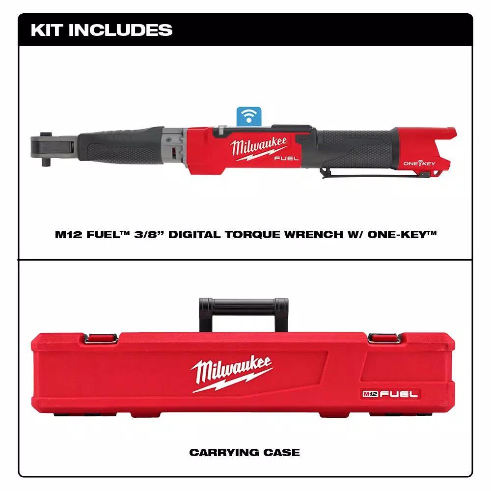 Milwaukee M12 FUEL 3/8 in. Digital Torque Wrench with ONE-KEY, 12V Cordless Brushless (Tool-Only)