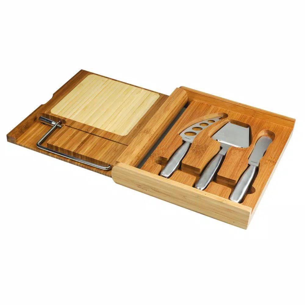Legacy Picnic Time Soiree Folding Bamboo Cheese Board and Gourmet Tool Set