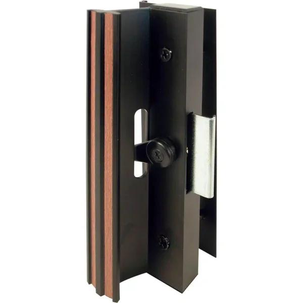 Prime-Line Black Extruded Aluminum Sliding Patio Door Handle with Clamp Type Latch