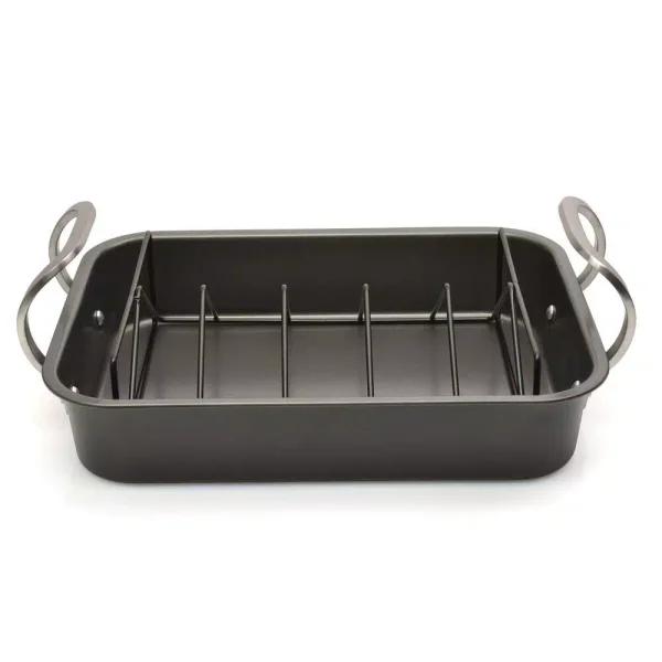 BergHOFF EarthChef 13 in. Carbon Steel Non-Stick Roaster Pan with Rack, 7 qt.