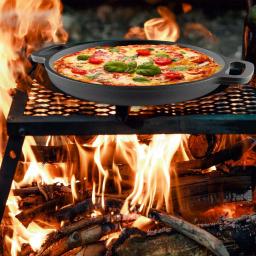 Classic Cuisine 13.25 in. Pre-Seasoned Cast Iron Pizza Pan thumbnail 6