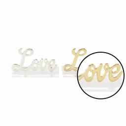LITTON LANE Modern Gold and Silver Aluminum "Love" Letter Cut-Outs, Set of 2 thumbnail 3
