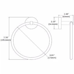 Design House GRAZ Park Polished Chrome Towel Ring - Modern Zinc Hand Towel Holder thumbnail 4