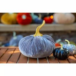 Flora Bunda 8-Piece Halloween Mini Pumpkin Decor Set - Black, Silver, and White Plastic Pumpkins thumbnail 3