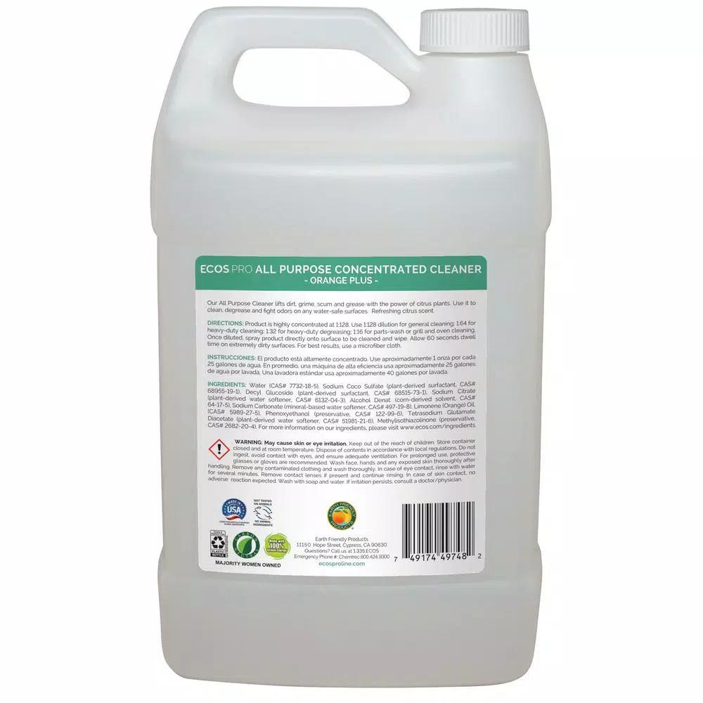 ECOS Pro Orange Plus All Purpose Cleaner and Degreaser Concentrate, 1 Gallon