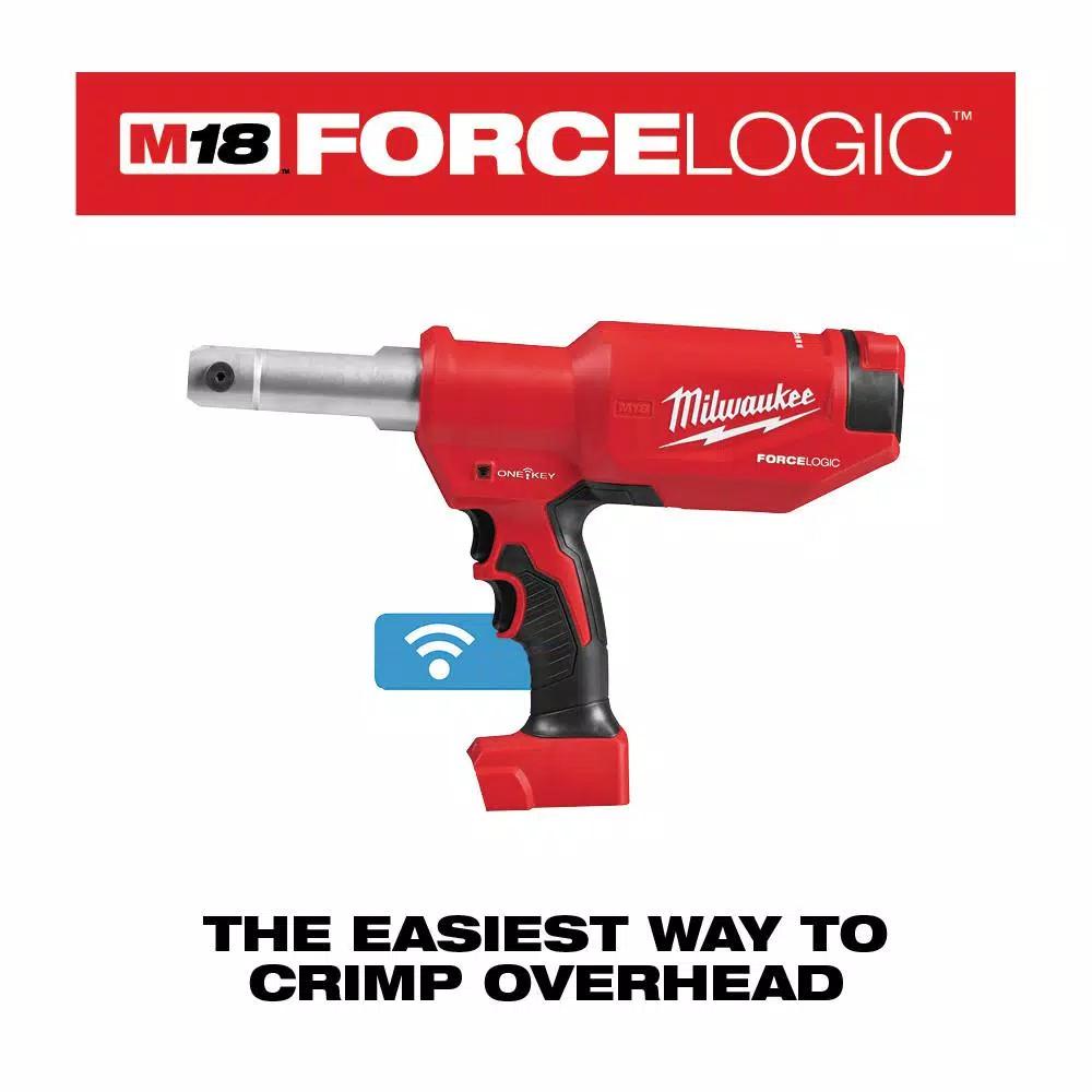 Milwaukee M18 FORCE LOGIC 6-Ton Pistol Utility Crimper, 18V Cordless (Tool-Only)