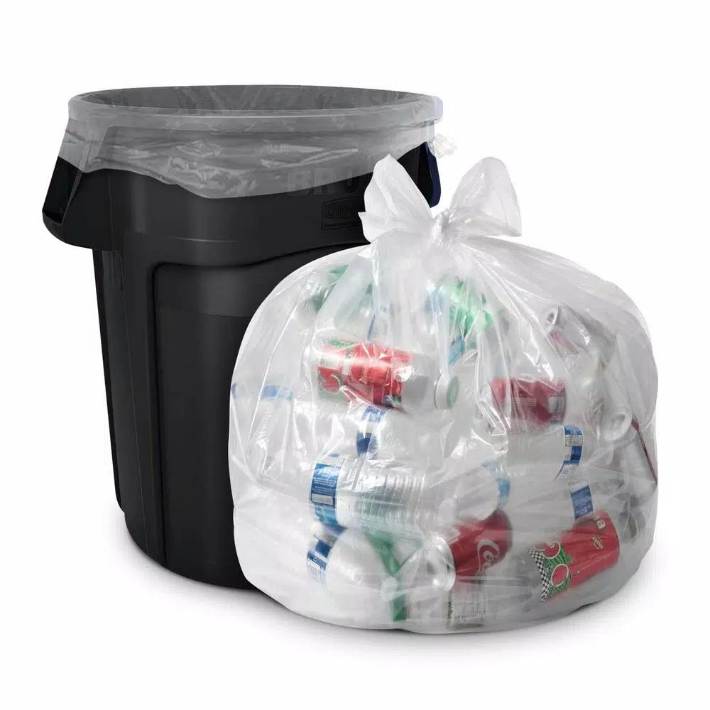 Aluf Plastics 55 Gallon Heavy-Duty Clear Recycling Bags, 1.5 Mil, 100-Count