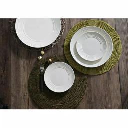 THOMSON POTTERY Ripple 16-Piece Off White Stoneware Dinnerware Set, Service for 4 thumbnail 3