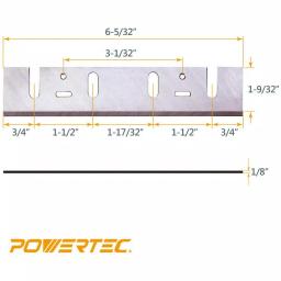 POWERTEC 6-1/8 in. High Speed Steel Replacement Planer Blades for Makita 1805B (Set of 2) thumbnail 3