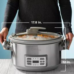 BLACK+DECKER 7 Qt. Stainless Steel Digital Slow Cooker with Temperature Probe and Sous-Vide Function thumbnail 7