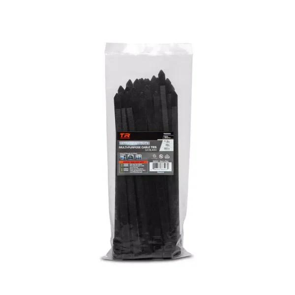 TR Industrial Ultra Heavy-Duty UV Resistant Cable Ties, 250 lbs. Tensile Strength, 11.8 in. (50-Pack)