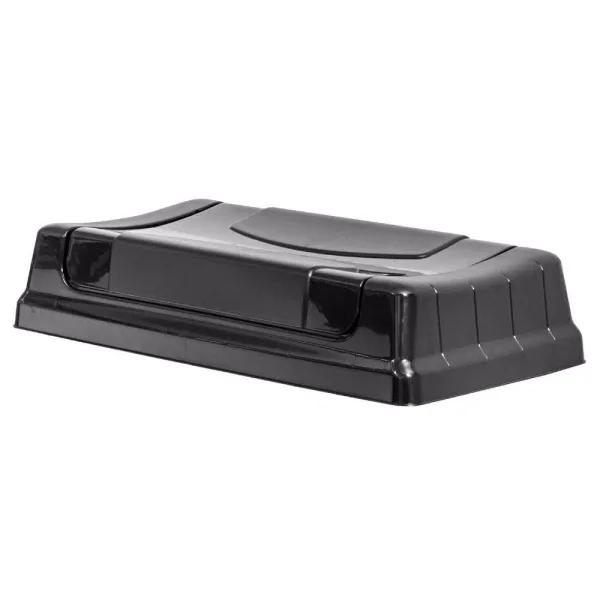 United Solutions Highboy Swing Open Lid, Black Plastic Trash Can Lid