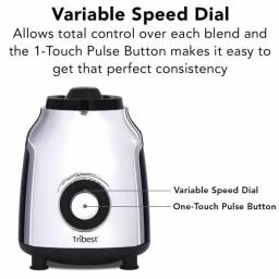 Tribest Glass Personal Blender, 42 oz. 4-Speed Chrome Electric Blender with Stainless Steel Blades thumbnail 7
