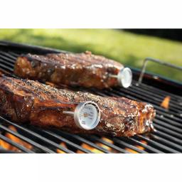 Outset Stainless Steel Steak Thermometers, Set of 4, Analog Meat Temperature Gauges thumbnail 2