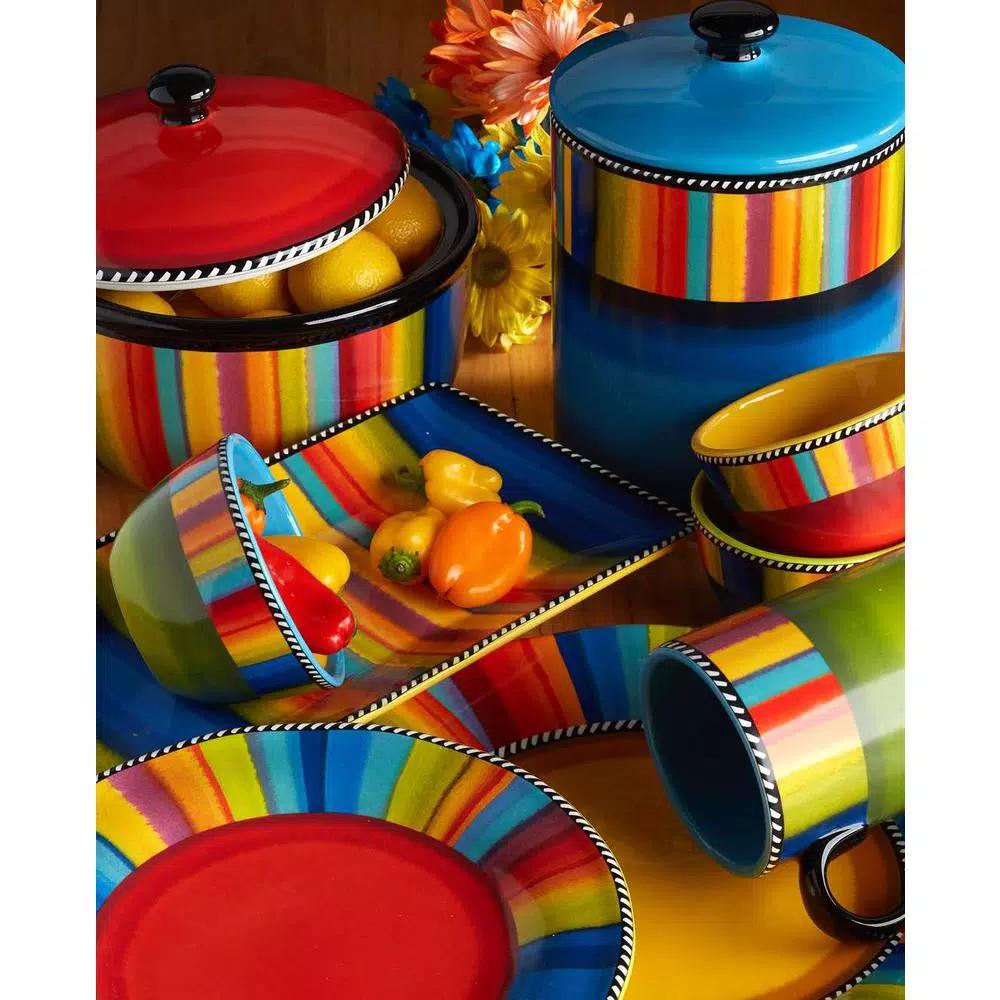 Certified International Sierra 8.25 in. Multicolored Earthenware Bean Pot