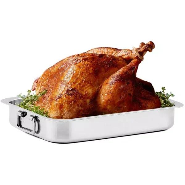 Ovente 13 x 9.3 in. Stainless Steel Roasting Pan with Wire Rack and Handles