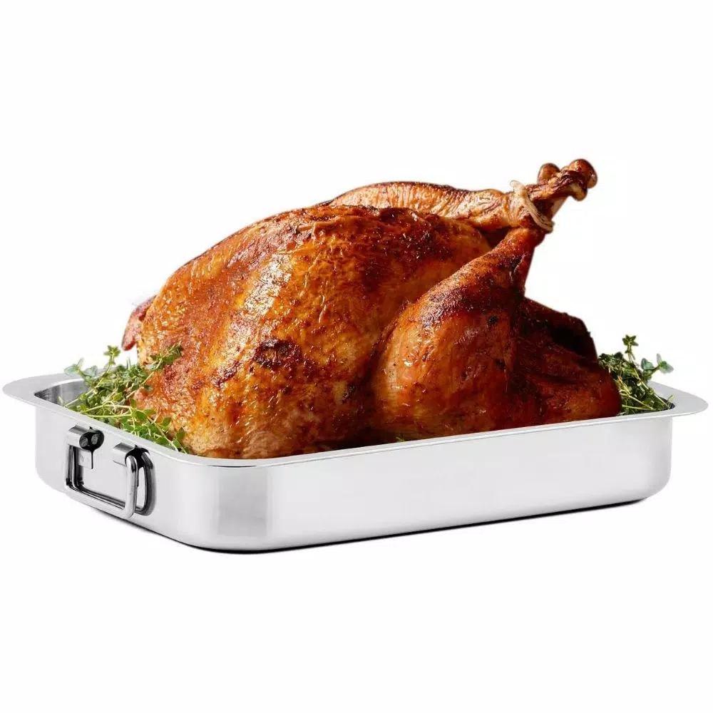 Ovente 13 x 9.3 in. Stainless Steel Roasting Pan with Wire Rack and Handles