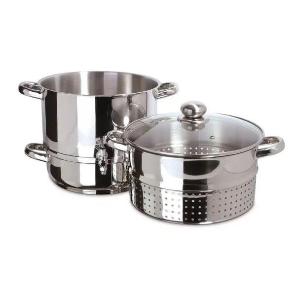 Euro Cuisine Stainless Steel Stove Top Steam Juicer and Steamer Set