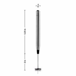 Ovente Electric Stainless Steel Milk Frother, Handheld Battery Operated Coffee Whisk, Silver (FRS1010S) thumbnail 5