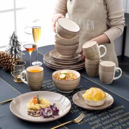 vancasso Bella 16-Piece Porcelain Dinnerware Set, Vintage Creme Beige Service for 4 thumbnail 7