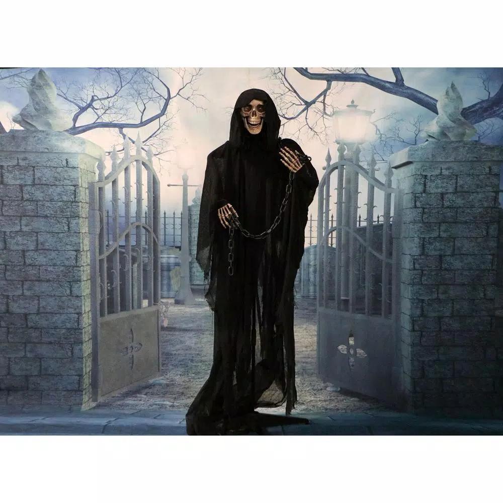 Haunted Hill Farm 5.5 ft. Moaning Grim Reaper Animatronic Halloween Prop