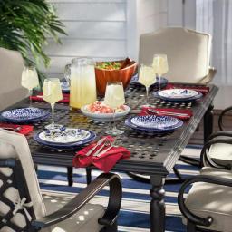 Home Decorators Collection Lisbon 4-Piece Twilight Blue and Mustard Yellow Salad Plate Set thumbnail 7