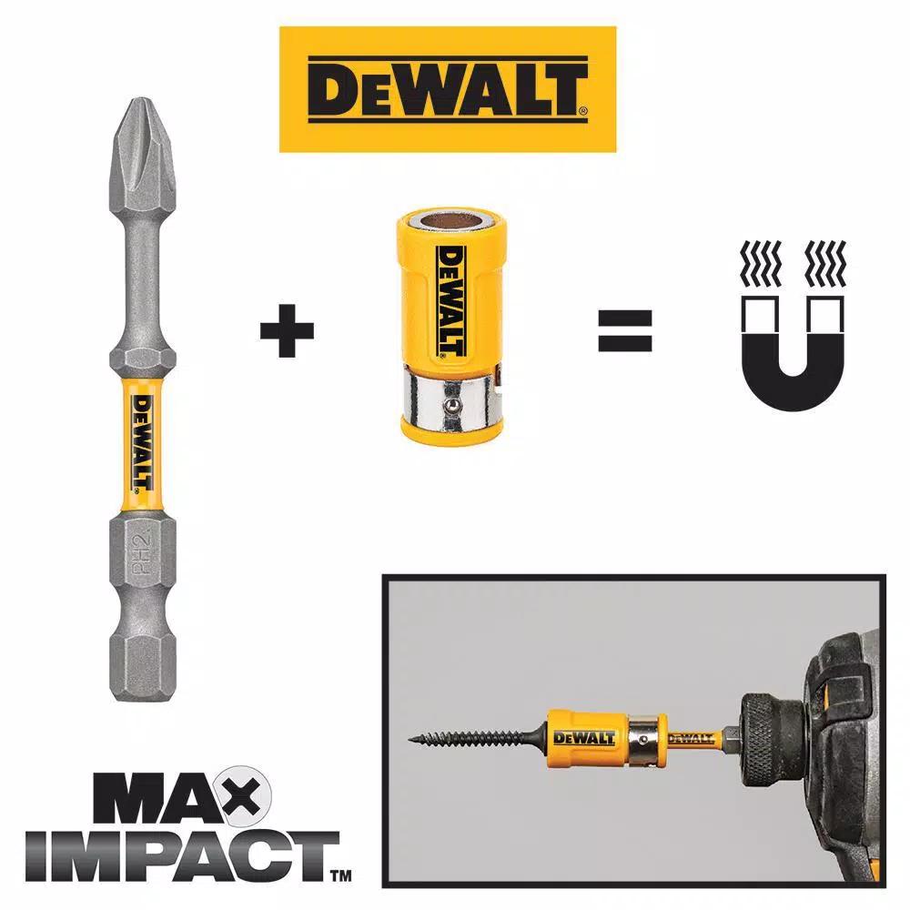 DEWALT Max Impact 2.5 in. #2 Square Bits, 15-Piece Set with Storage Case and 6 in. Bit Holder