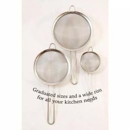 ExcelSteel 3-Piece Stainless Steel Mesh Strainer Set with Hanging Hooks thumbnail 2