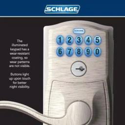 Schlage Elan Satin Chrome Electronic Keypad Door Lever with Plymouth Trim and Flex Lock thumbnail 2