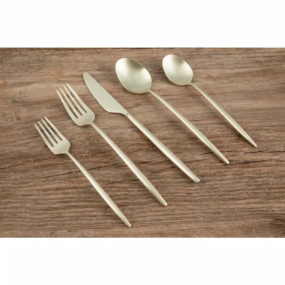 Cambridge Silversmiths Gaze Champagne Satin 20-Piece Flatware Set, Service for 4