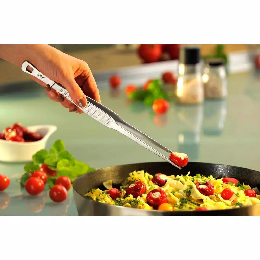GEFU Stainless Steel Kitchen Tweezers Tongs, 30 cm