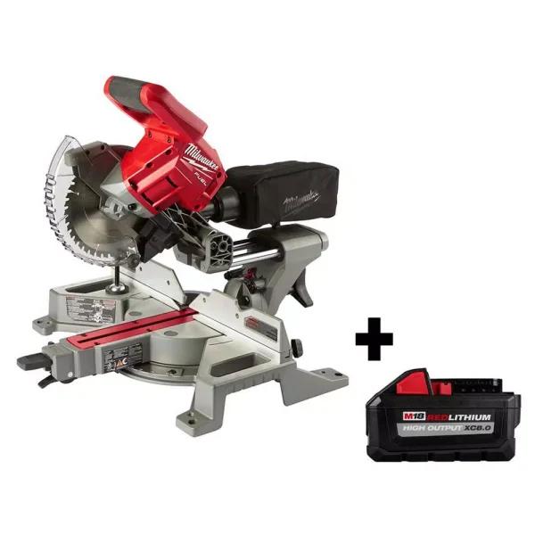 Milwaukee M18 FUEL 7-1/4 in. Dual Bevel Sliding Compound Miter Saw with 8.0 Ah Battery