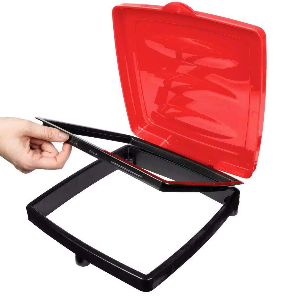 Wakeman Outdoors 13 Gal. Portable Red Trash Bag Holder for Camping and Outdoor Use