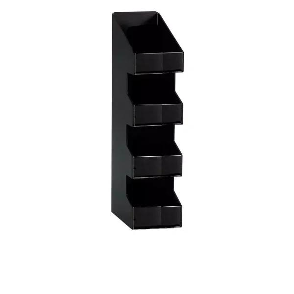 Unbranded Black 4-Section Vertical Countertop Lid and Condiment Organizer