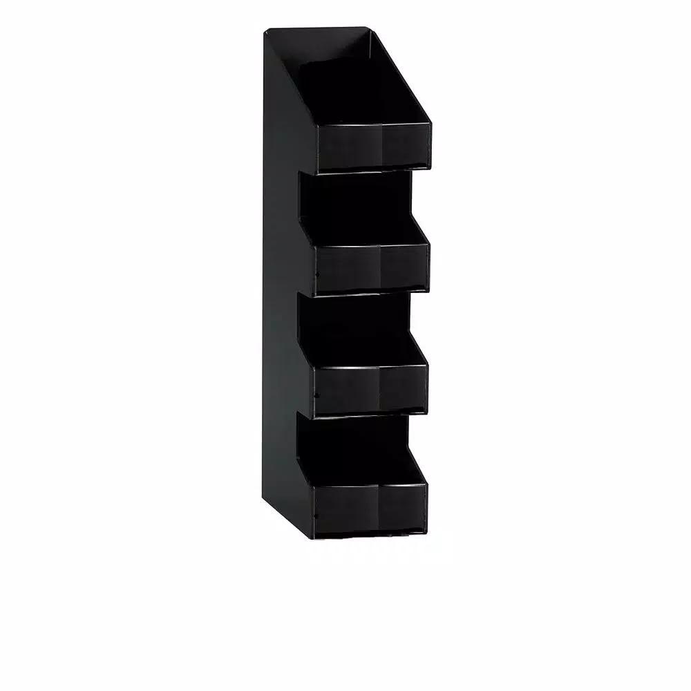 Unbranded Black 4-Section Vertical Countertop Lid and Condiment Organizer