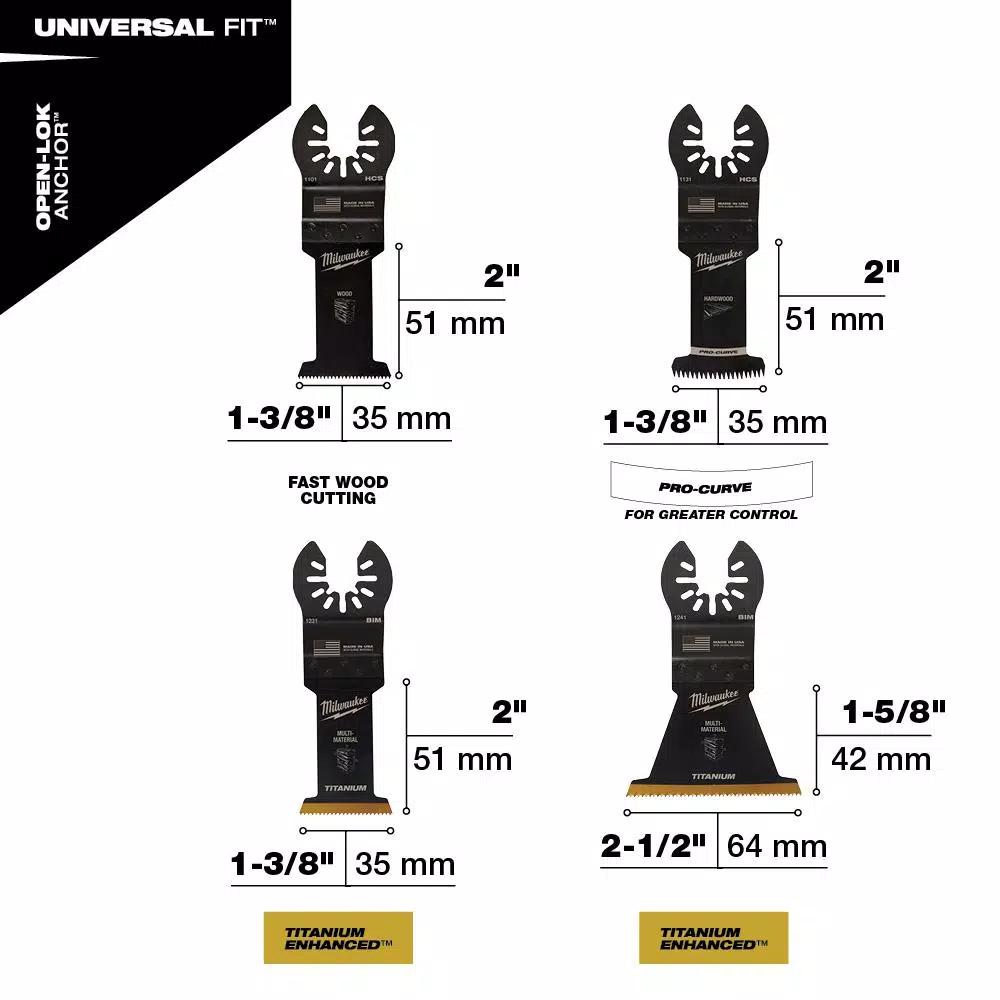 Milwaukee OPEN-LOK 13-Piece Oscillating Multi-Tool Blade Starter Kit with Sealant Removal & Scraper Blades