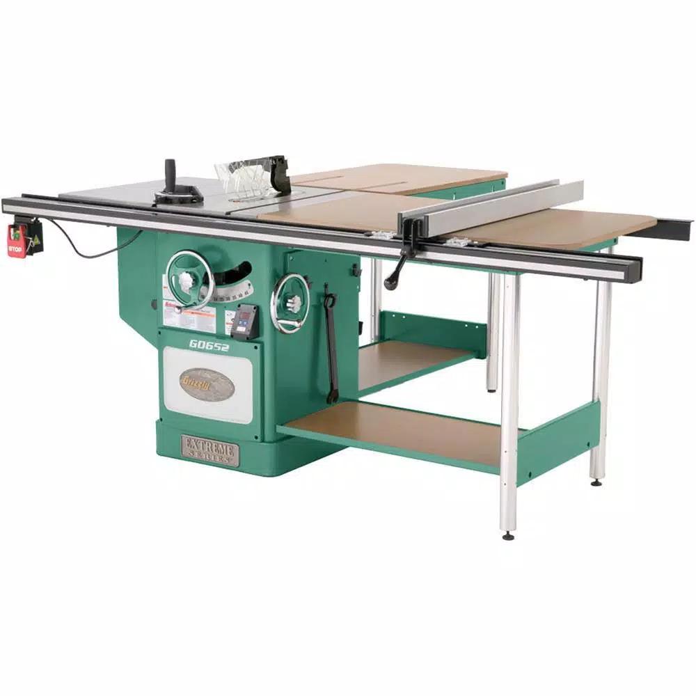 Grizzly Industrial 10 in. 5 HP 3-Phase Heavy-Duty Cabinet Table Saw with Riving Knife