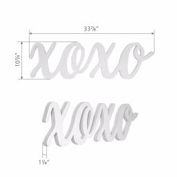 Pinnacle Script XOXO White Wood Decorative Sign - Large Handcrafted Farmhouse Wall Decor thumbnail 6