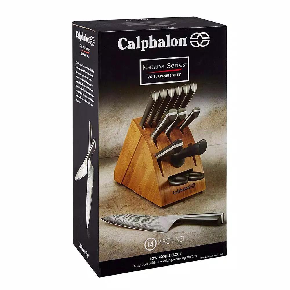 Calphalon Katana 14-Piece Damascus-Style Cutlery Knife and Block Set