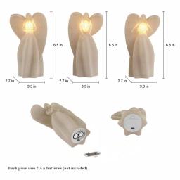 Lavish Home Angel LED Flameless Candle Set of 3 - Real Wax with Remote thumbnail 2