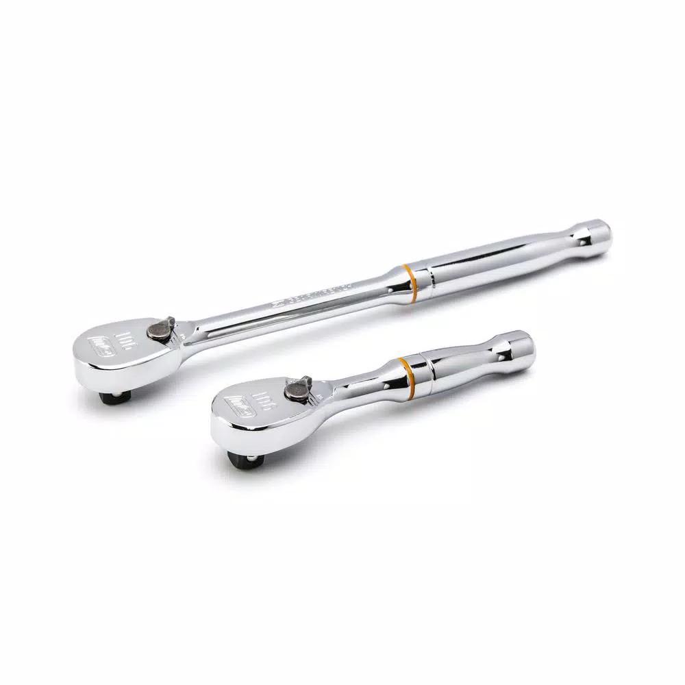 GEARWRENCH 3/8 in. Drive 90-Tooth Compact Head Teardrop Ratchet Set, 2-Piece