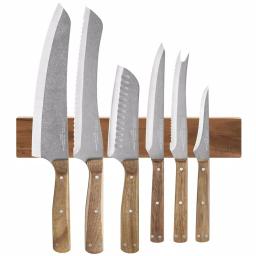 Chicago Cutlery Rustica 7-Piece German Stainless Steel Knife Set with Natural Acacia Wood Magnetic Block thumbnail 2