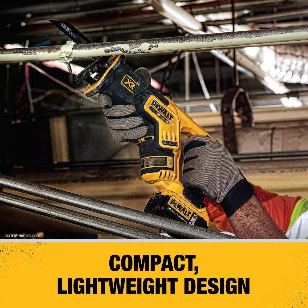 DEWALT 20V MAX XR Brushless Compact Reciprocating Saw Kit with 5.0 Ah Battery