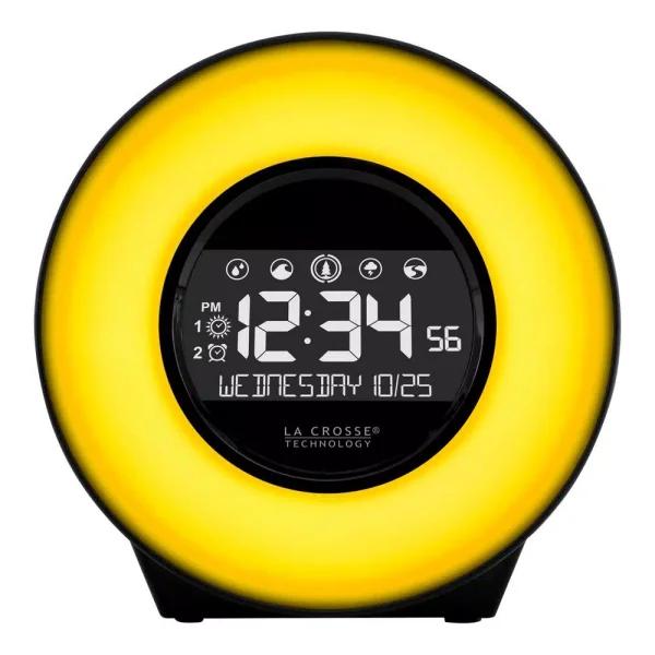 La Crosse Technology Color Mood Light Alarm Clock with Nature Sounds and USB Charging Port