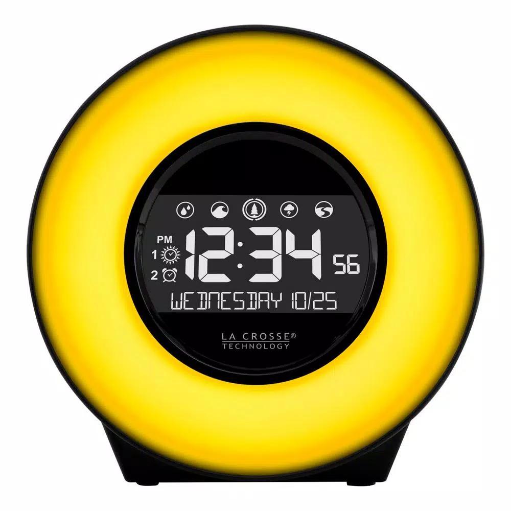 La Crosse Technology Color Mood Light Alarm Clock with Nature Sounds and USB Charging Port
