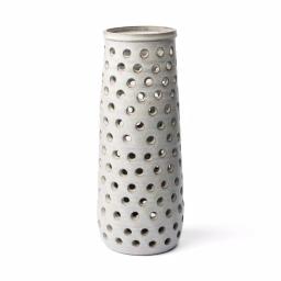 Mercana Canasta Large Handmade Ceramic Table Vase - Rustic Off White Cylinder thumbnail 1
